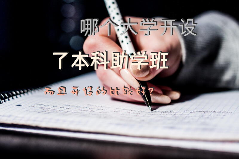 哪个大学开设了本科助学班，而且开设的比较好？