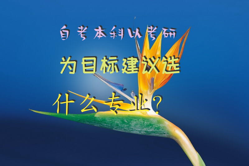自考本科以考研为目标建议选什么专业？