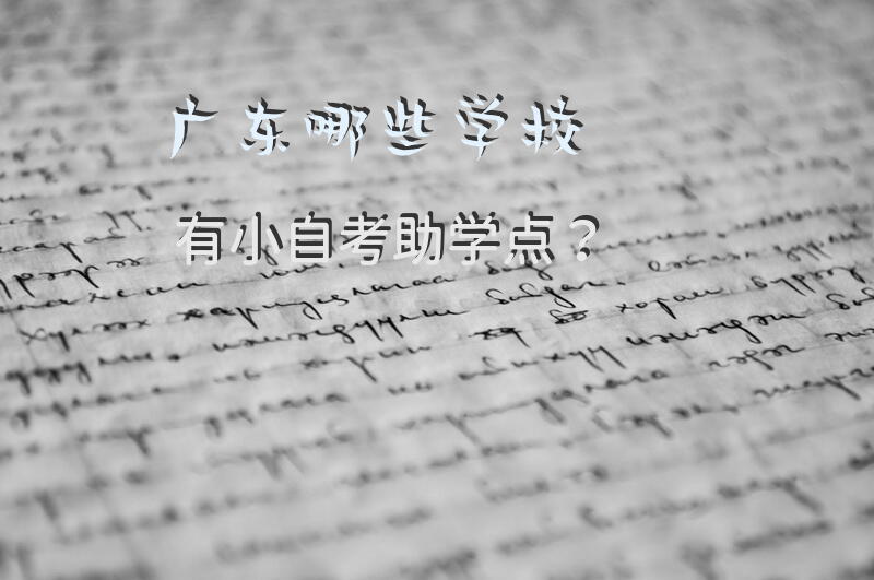 广东哪些学校有小自考助学点？