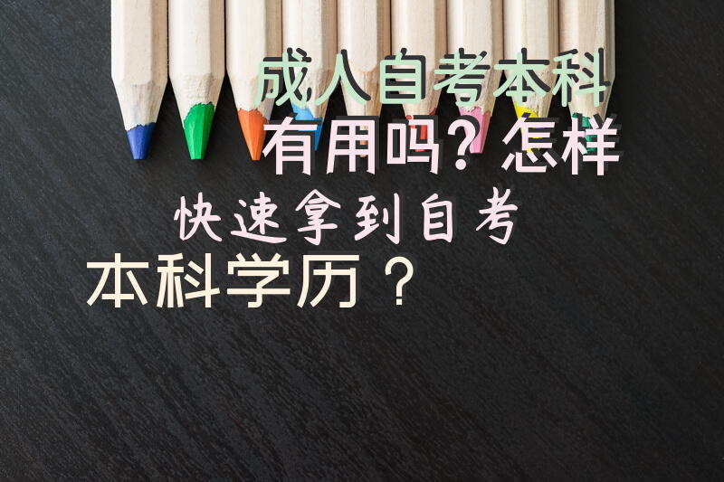 自考本科有用吗？怎样快速拿到自考本科学历？
