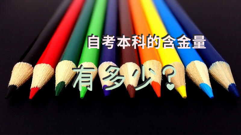 自考本科的含金量有多少？