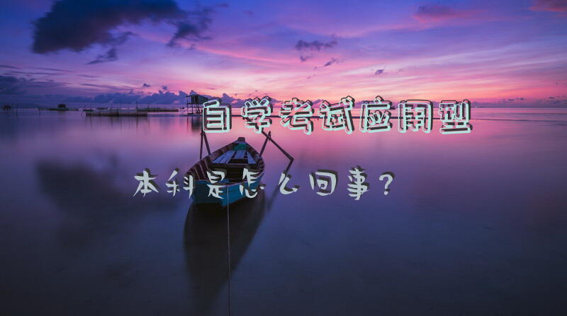 自学考试应用型本科是怎么回事？