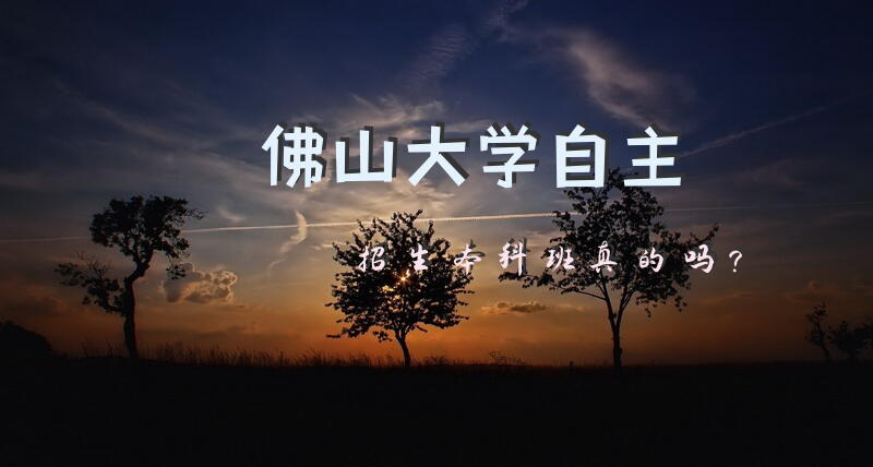 佛山大学自主招生本科班真的吗？