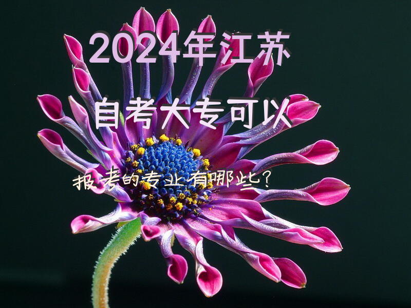 2024年江苏自考大专可以报考的专业有哪些？