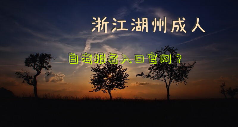 浙江湖州自考报名入口官网？