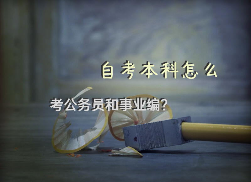 自考本科怎么考公务员和事业编？