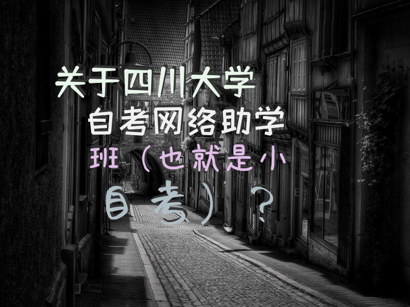 关于四川大学自考网络助学班（也就是小自考）？
