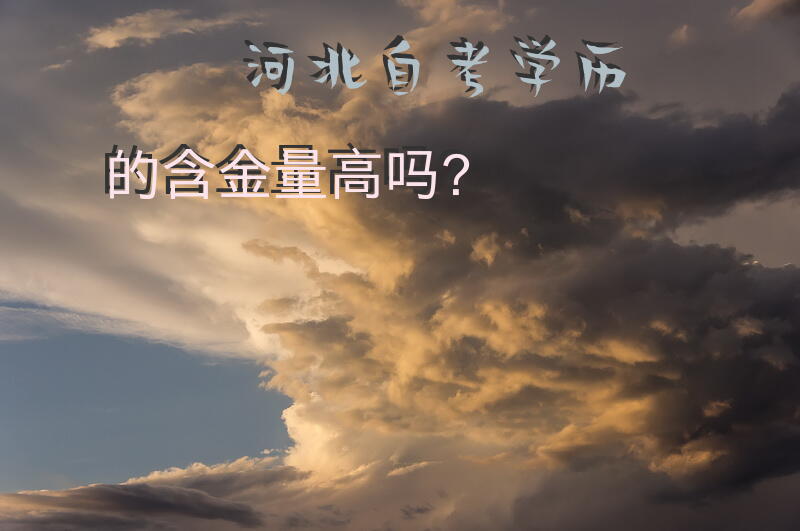 河北自考学历的含金量高吗？